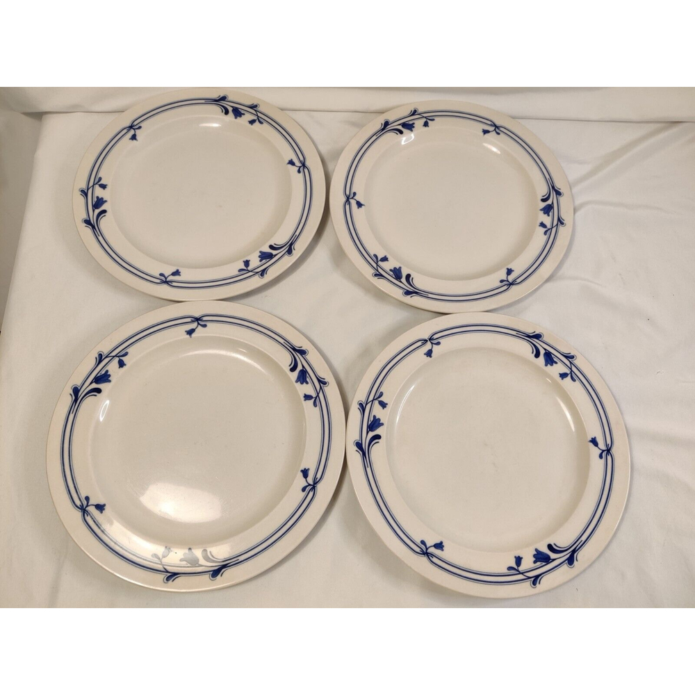 4 ADAMS MICRATEX COOKWARE BLUEBELL DINNER PLATES ENGLAND 10.25" READ DESCRIPTION